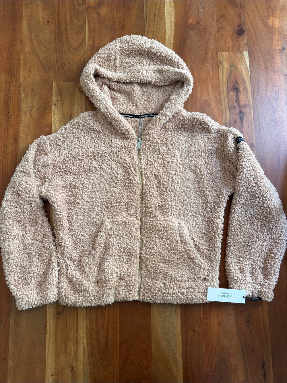 Calvin Klein Performance Sherpa Zip Hoodie - Light Beige